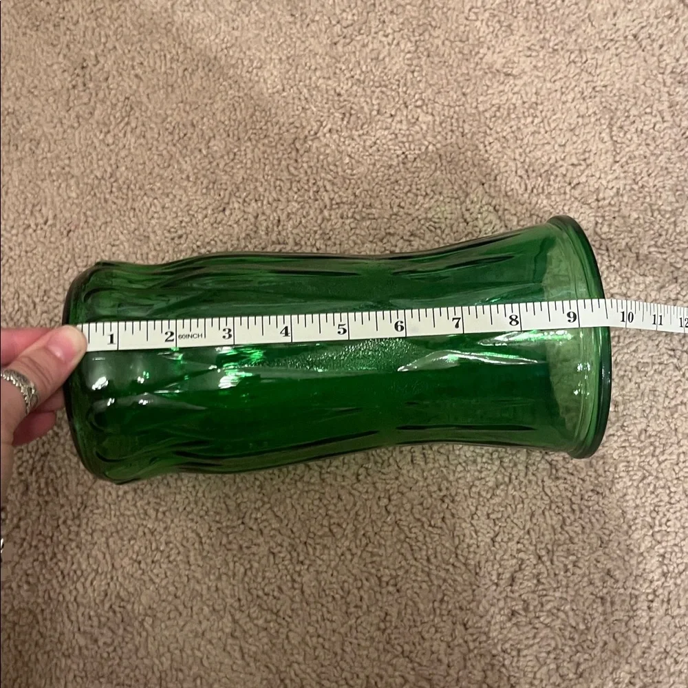 CFG Emerald Green Diamond Textured Vintage Vase